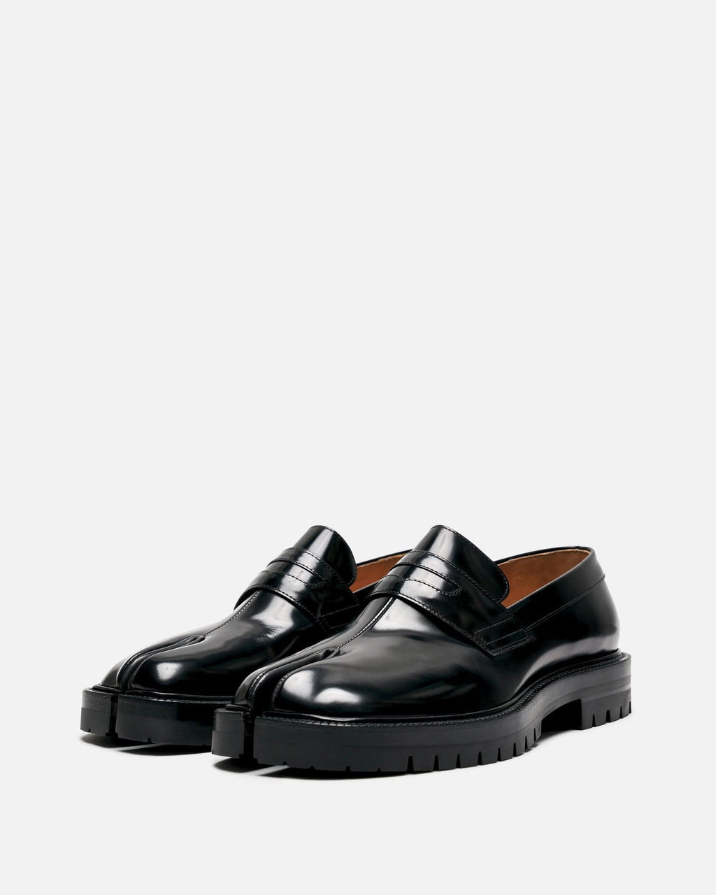 Brushed Calfskin Tabi Loafers In Black Maison margiela – Гарантія оригінальності – збільшений вид