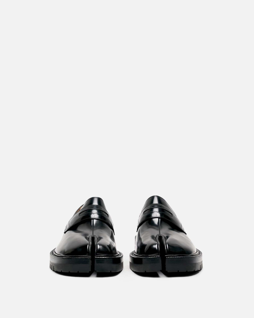 Brushed Calfskin Tabi Loafers In Black Maison margiela – Гарантія оригінальності – вид ззаду