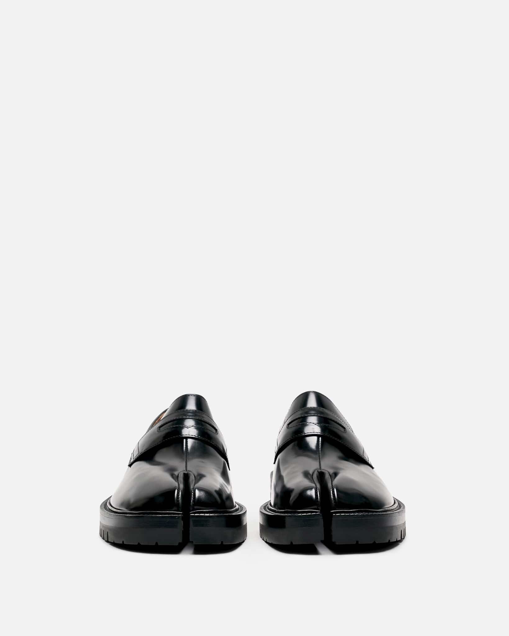 Brushed Calfskin Tabi Loafers In Black Maison margiela – Гарантія оригінальності – вид ззаду