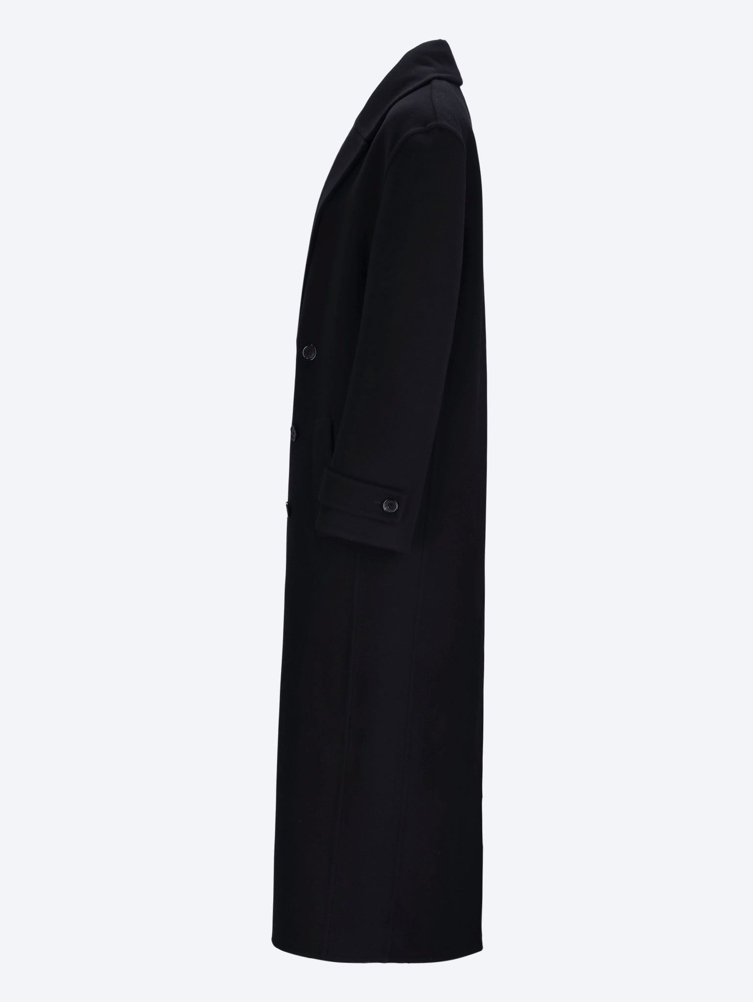 Brushed Cashmere Wool Long Coat Saint laurent оригінал – Купити в Україні – вид ззаду