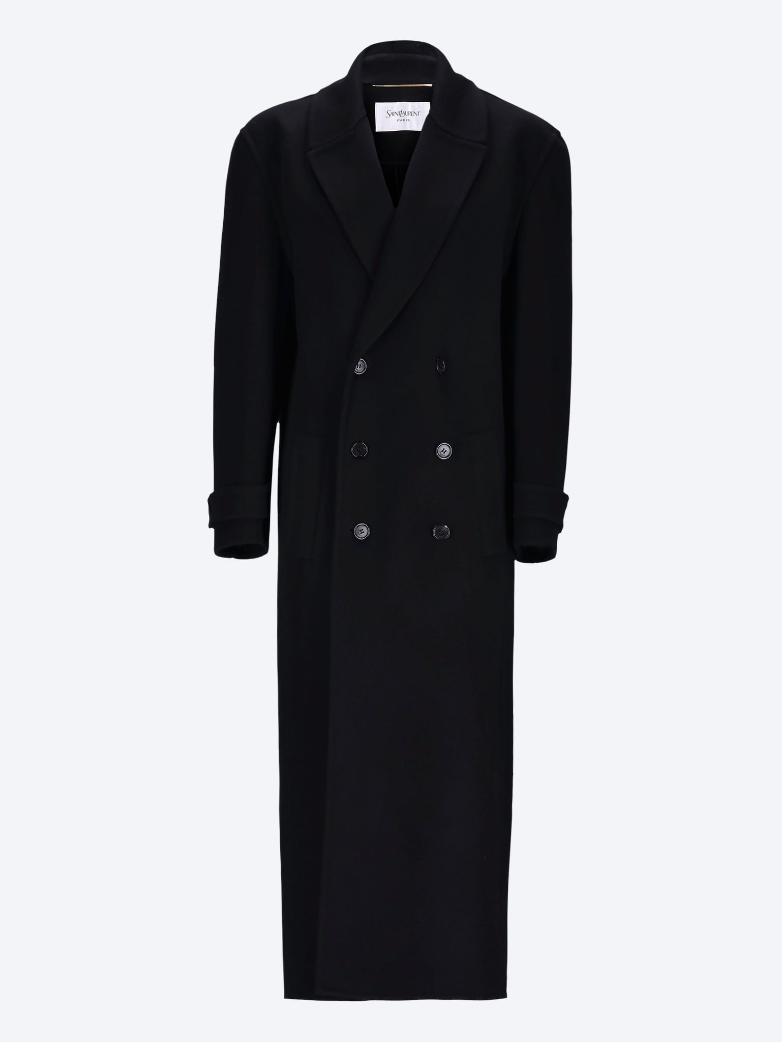Brushed Cashmere Wool Long Coat Saint laurent оригінал – Купити в Україні – боковий вид