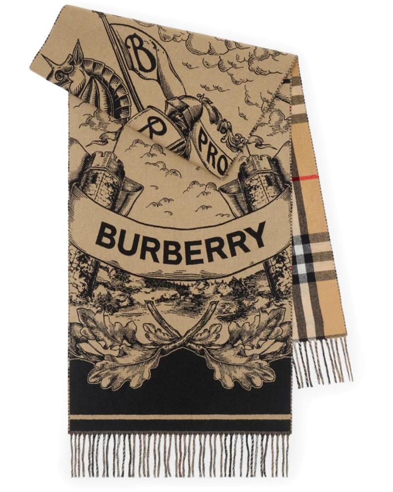 Оригінальна Reversible Cashmere Scarf With Ekd Burberry