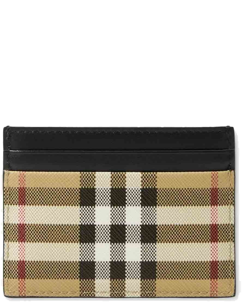 Оригінальна Check Leather Card Holder Burberry