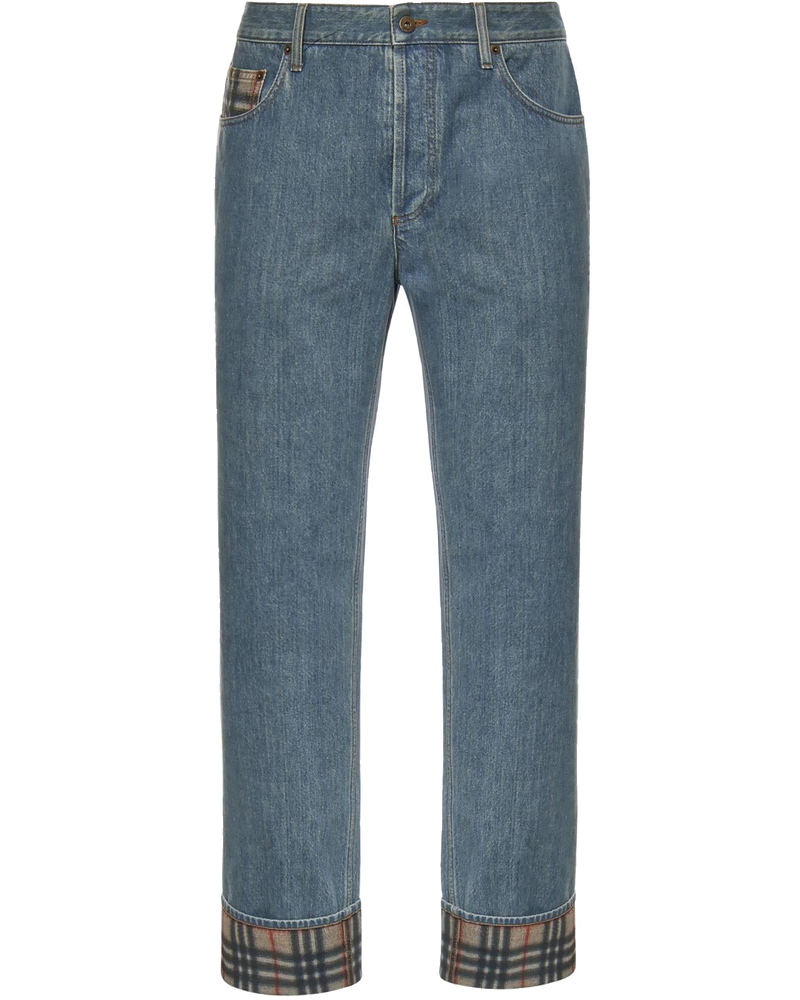 Оригінальна Jeans Dritti Con Risvolti Check Burberry
