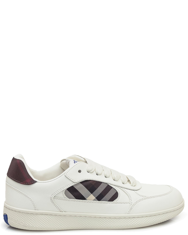 Low Top Leather Sneakers With Check Detail Burberry оригінал – Купити в Україні