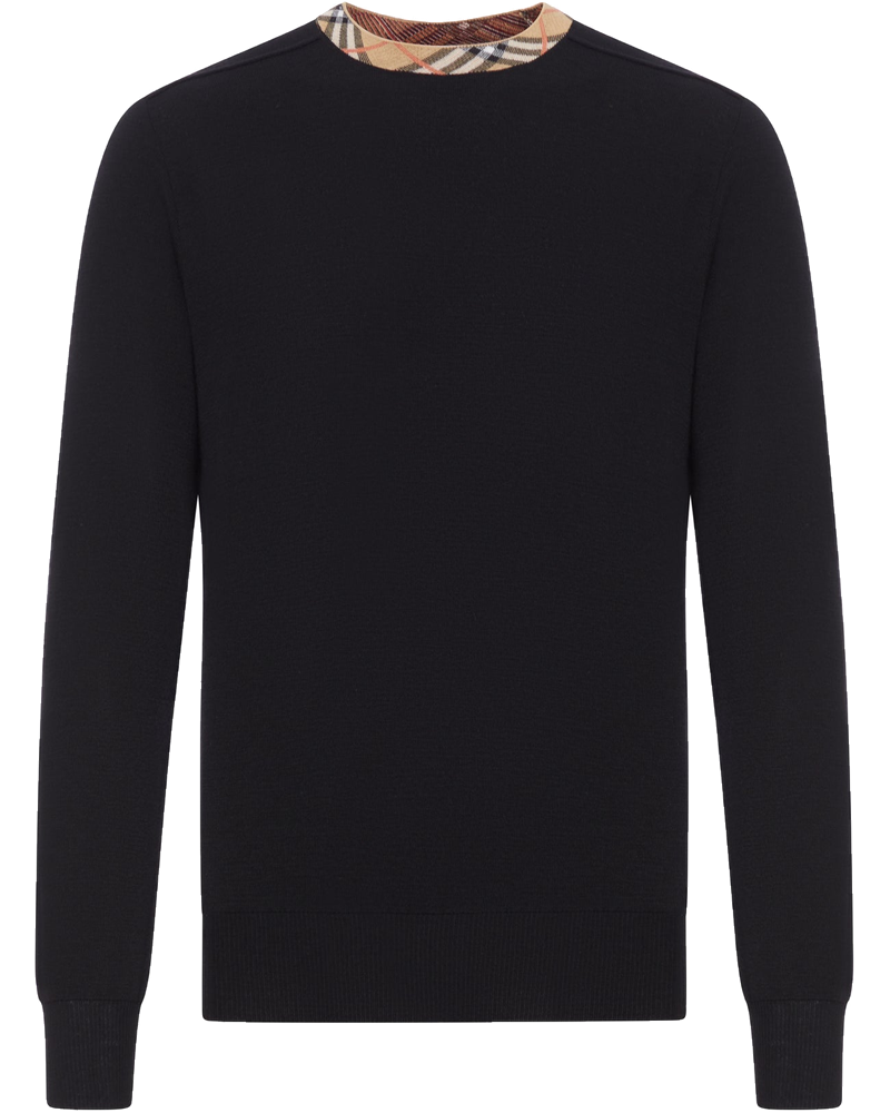Оригінальна Wool Pullover With Check Finishes Burberry