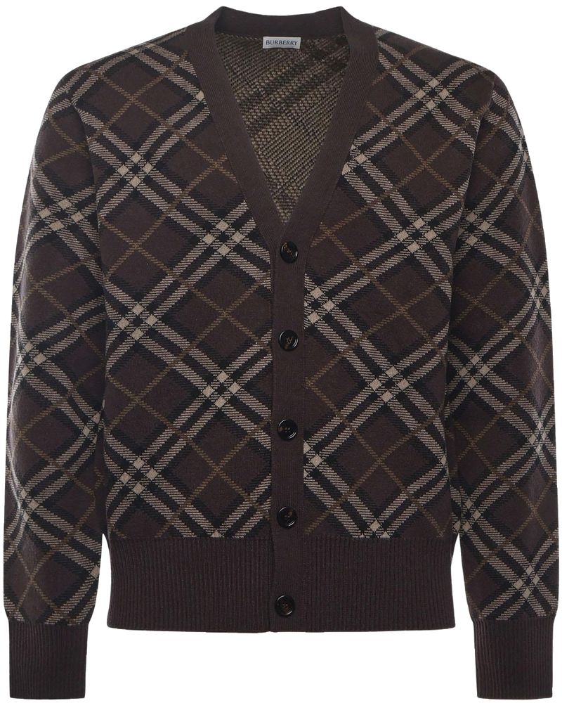 Cardigan In Lana E Cashmere Check Burberry оригінал – Купити в Україні