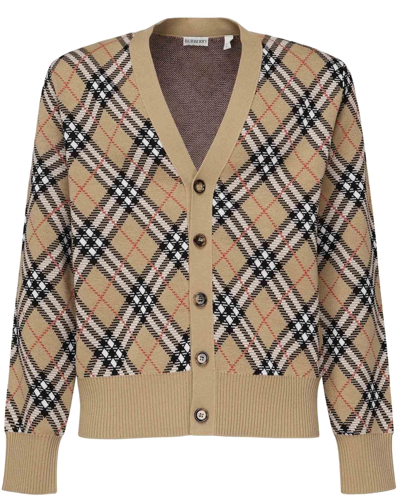 Cardigan In Misto Lana E Mohair Check Burberry – Гарантія оригінальності