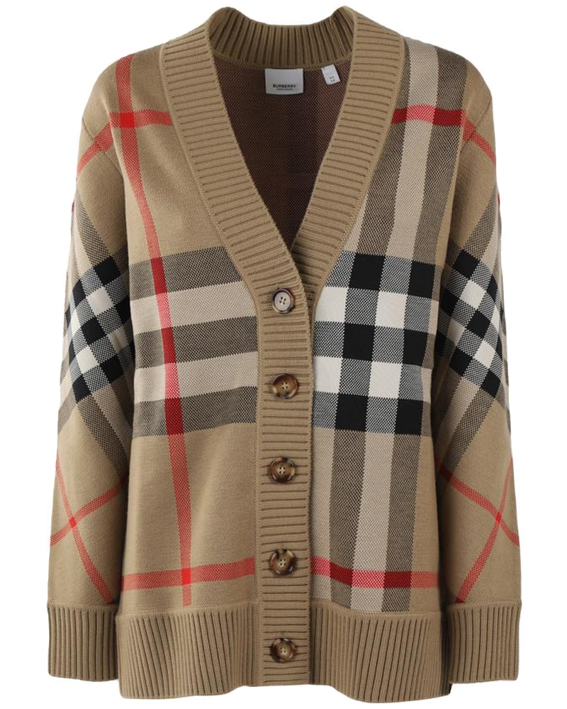 Cardigan In Misto Lana Check Burberry оригінал – Купити в Україні