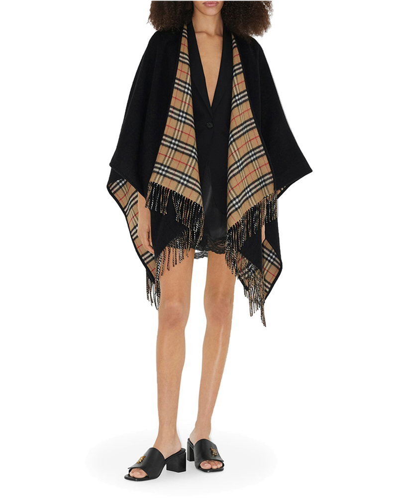 Reversible Check Wool Cape Burberry оригінал – Купити в Україні