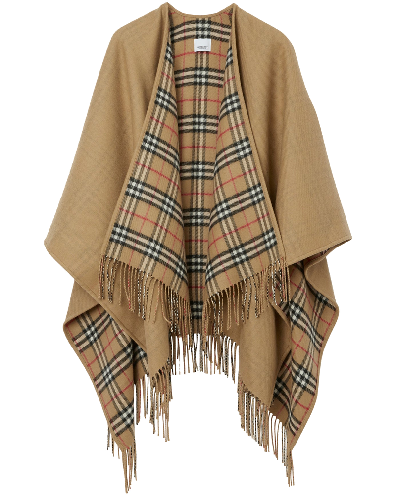 Reversible Check Wool Cape Burberry оригінал – Купити в Україні