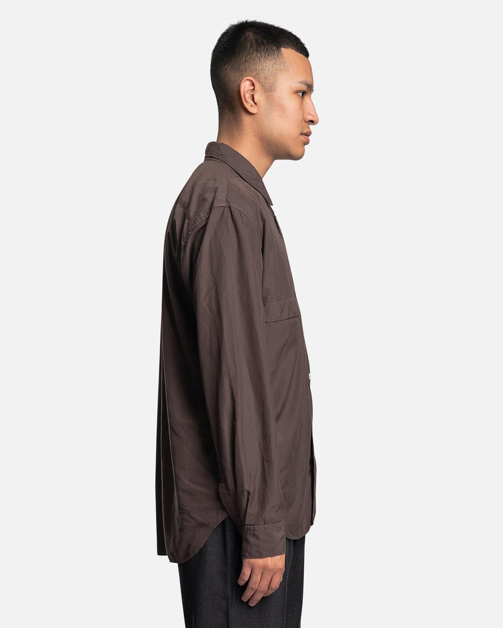 Button-Up Long Sleeve Shirt In Khaki Comme des garcons – Гарантія оригінальності – вид ззаду