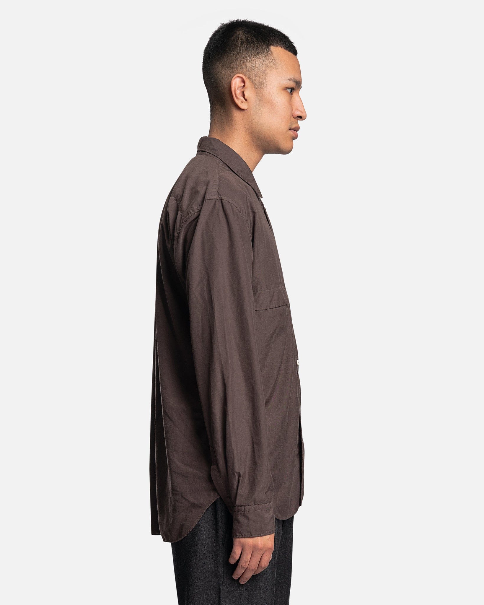 Button-Up Long Sleeve Shirt In Khaki Comme des garcons – Гарантія оригінальності – вид ззаду