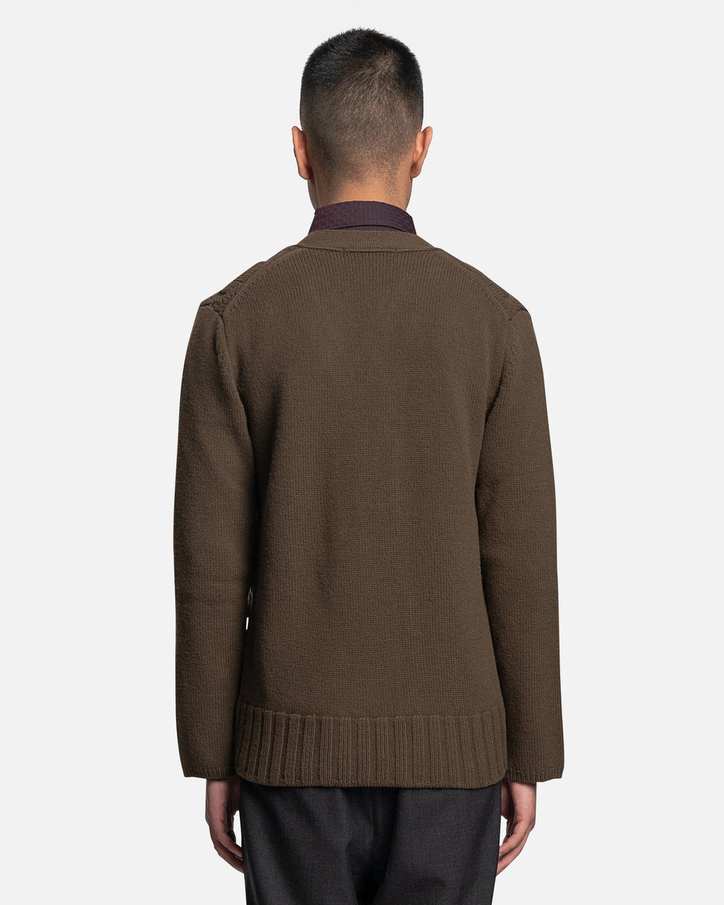 Button Up Wool Cardigan In Khaki Comme des garcons оригінал – Купити в Україні – детальний вид