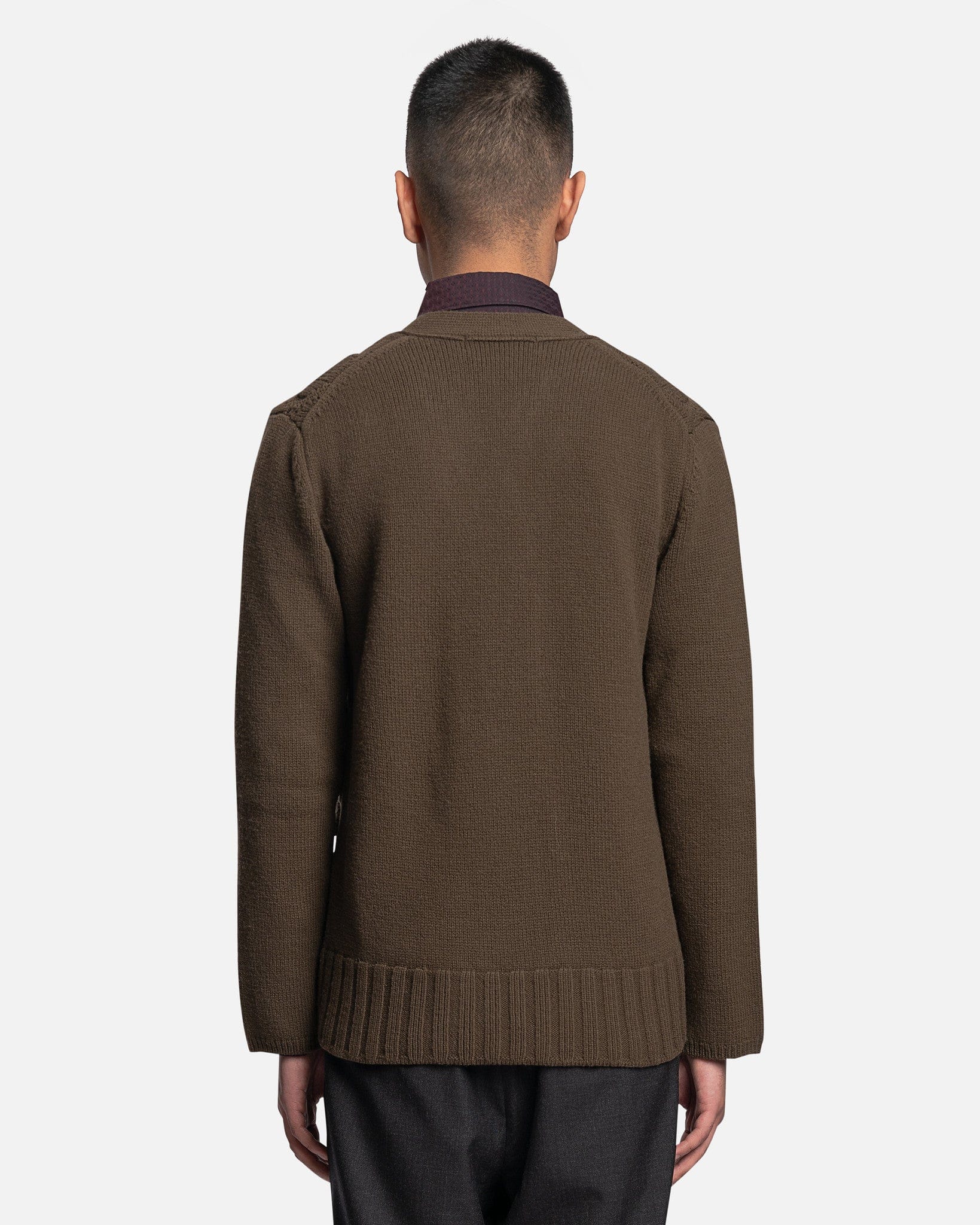Button Up Wool Cardigan In Khaki Comme des garcons оригінал – Купити в Україні – детальний вид