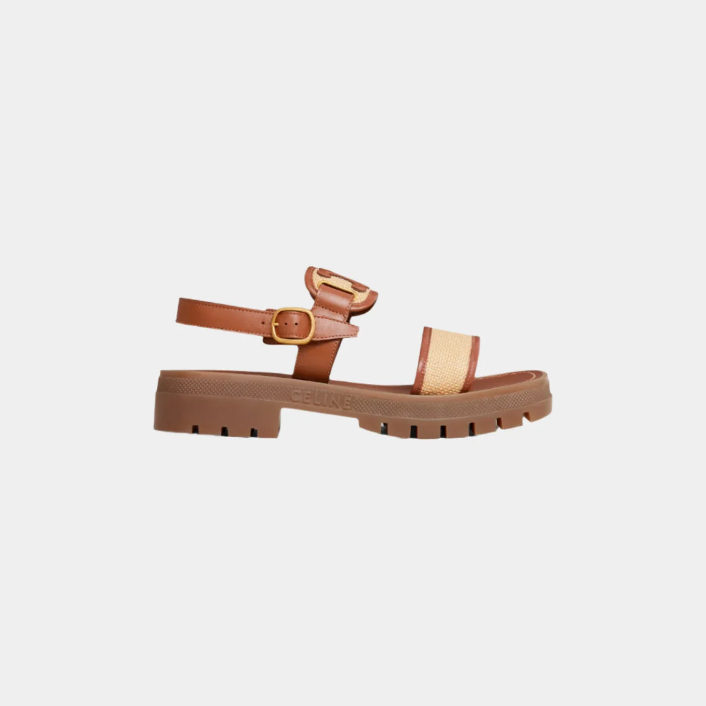 Clea Triomphe Sandal In Raffia And Calfskin Celine оригінал – Купити в Україні – боковий вид