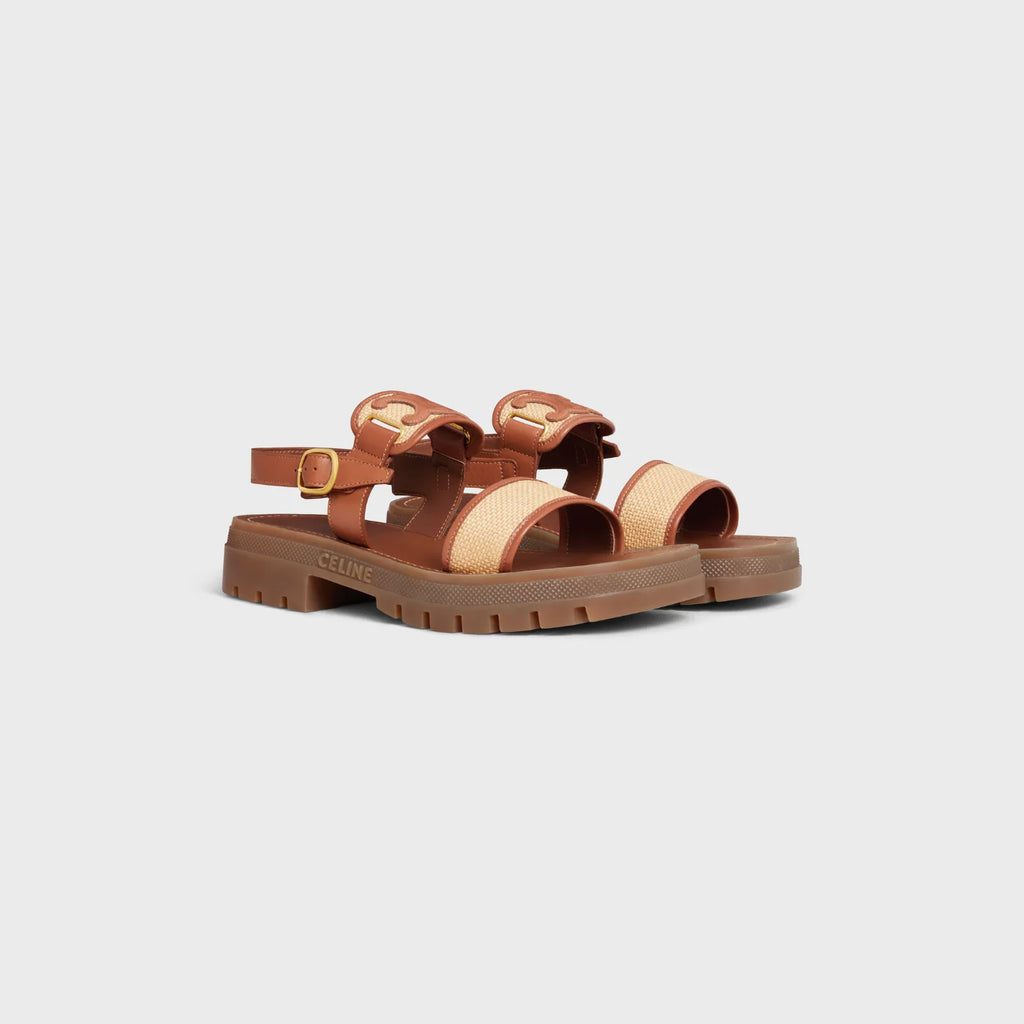 Clea Triomphe Sandal In Raffia And Calfskin Celine оригінал – Купити в Україні – вид ззаду