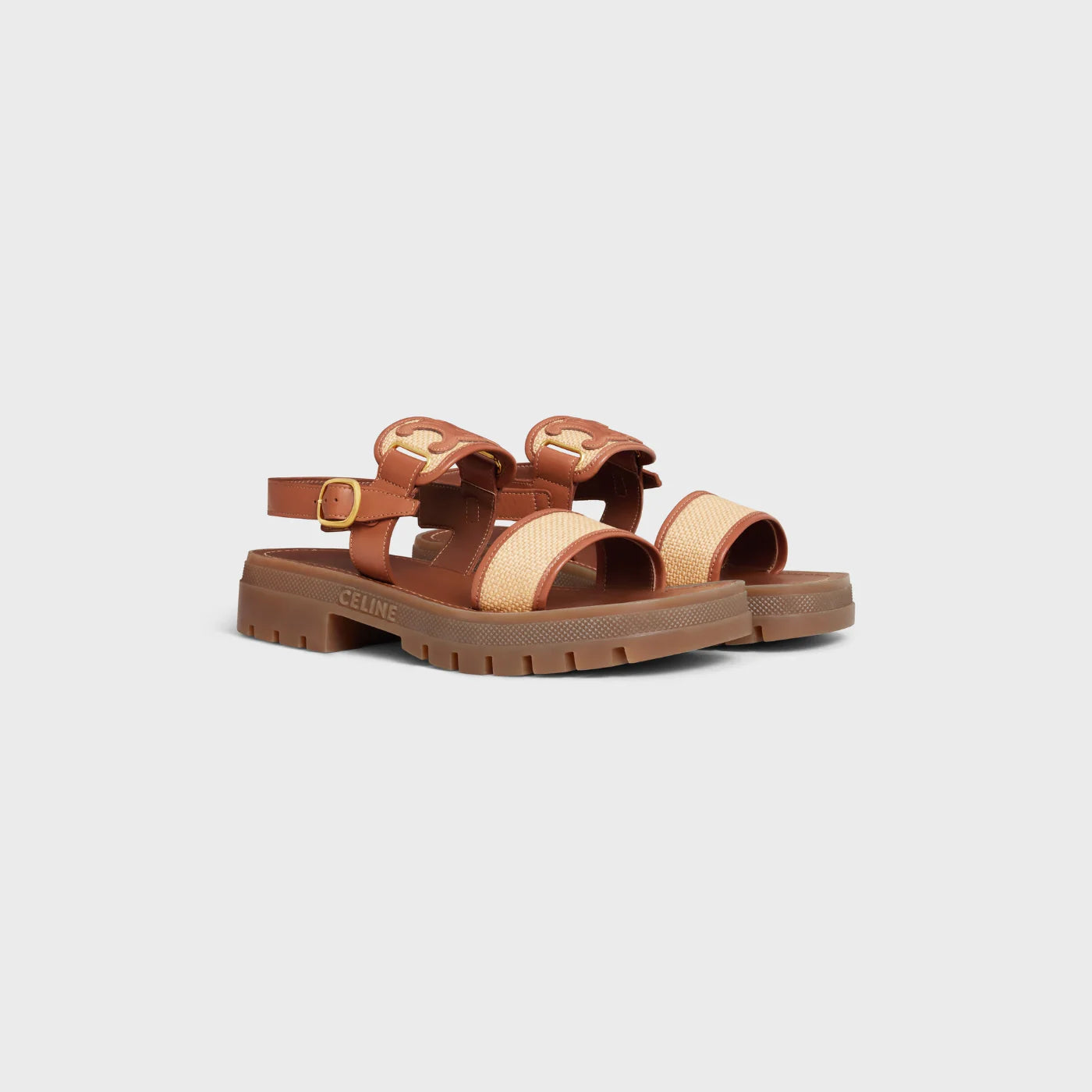 Clea Triomphe Sandal In Raffia And Calfskin Celine оригінал – Купити в Україні – вид ззаду