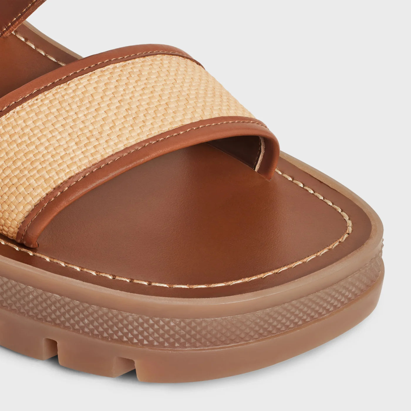 Clea Triomphe Sandal In Raffia And Calfskin Celine оригінал – Купити в Україні – збільшений вид