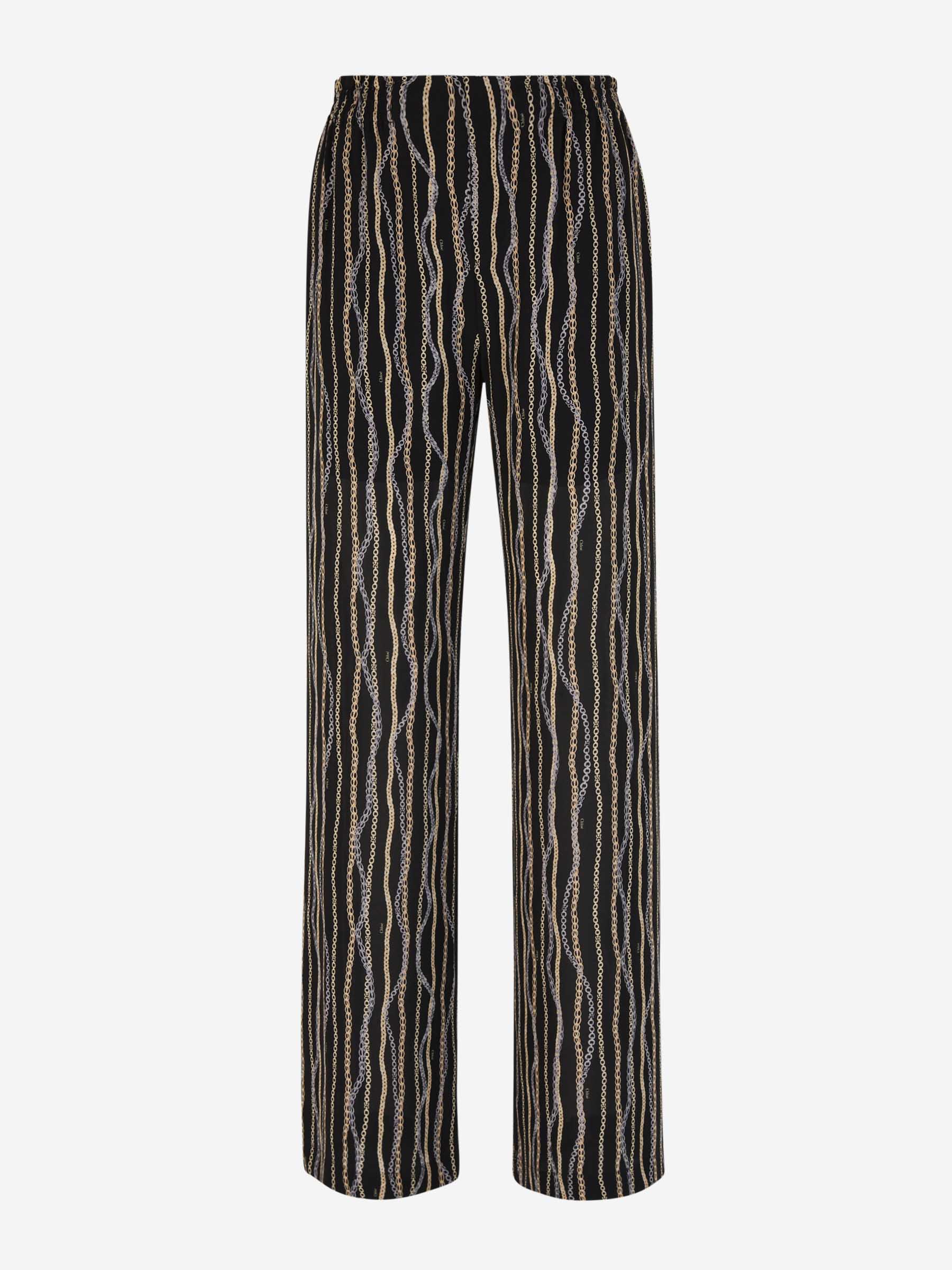 Silk Print Pants Chloe – Гарантія оригінальності – боковий вид