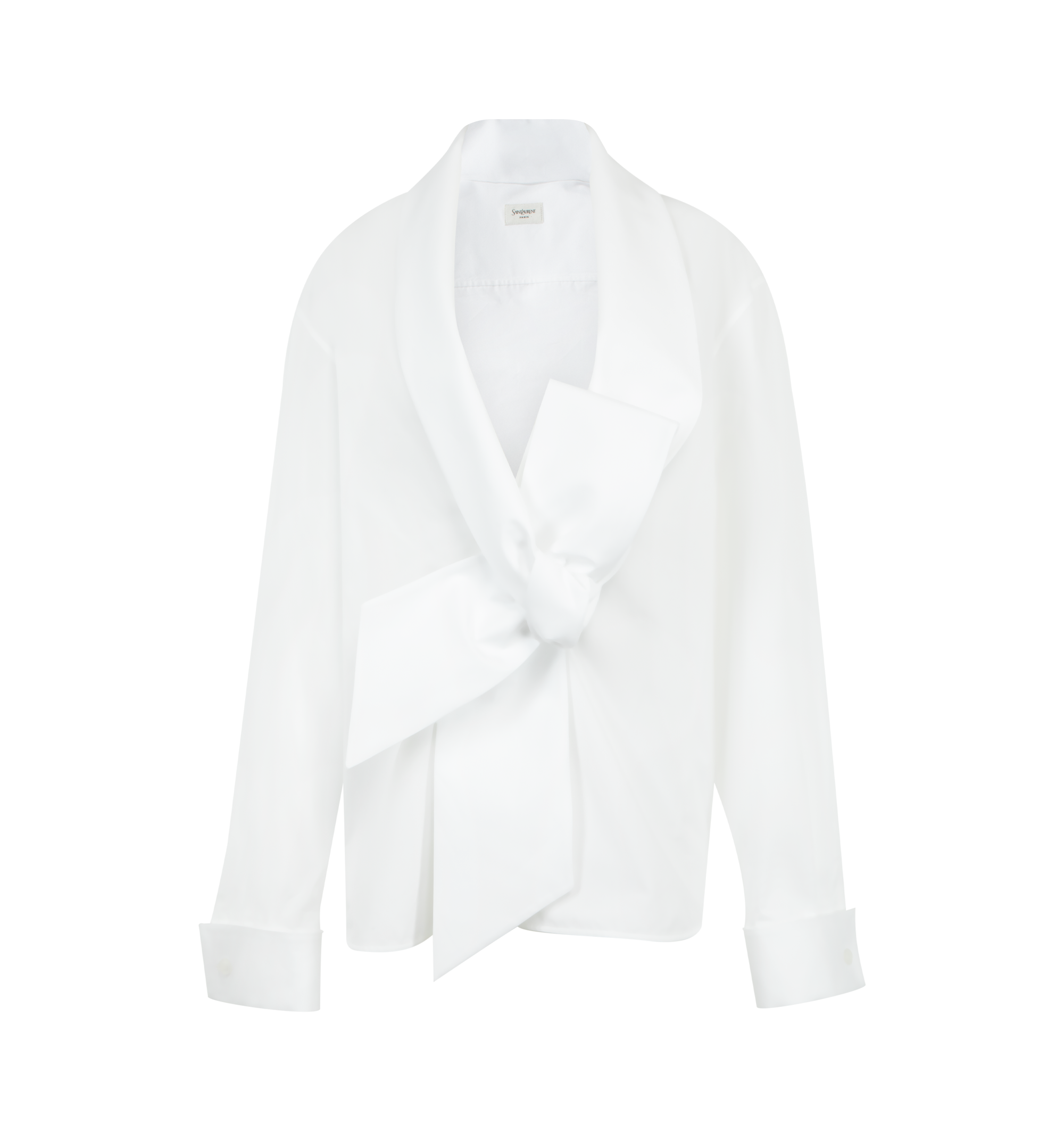 Lavalliere Shirt In Cotton Poplin Saint laurent – Гарантія оригінальності – боковий вид