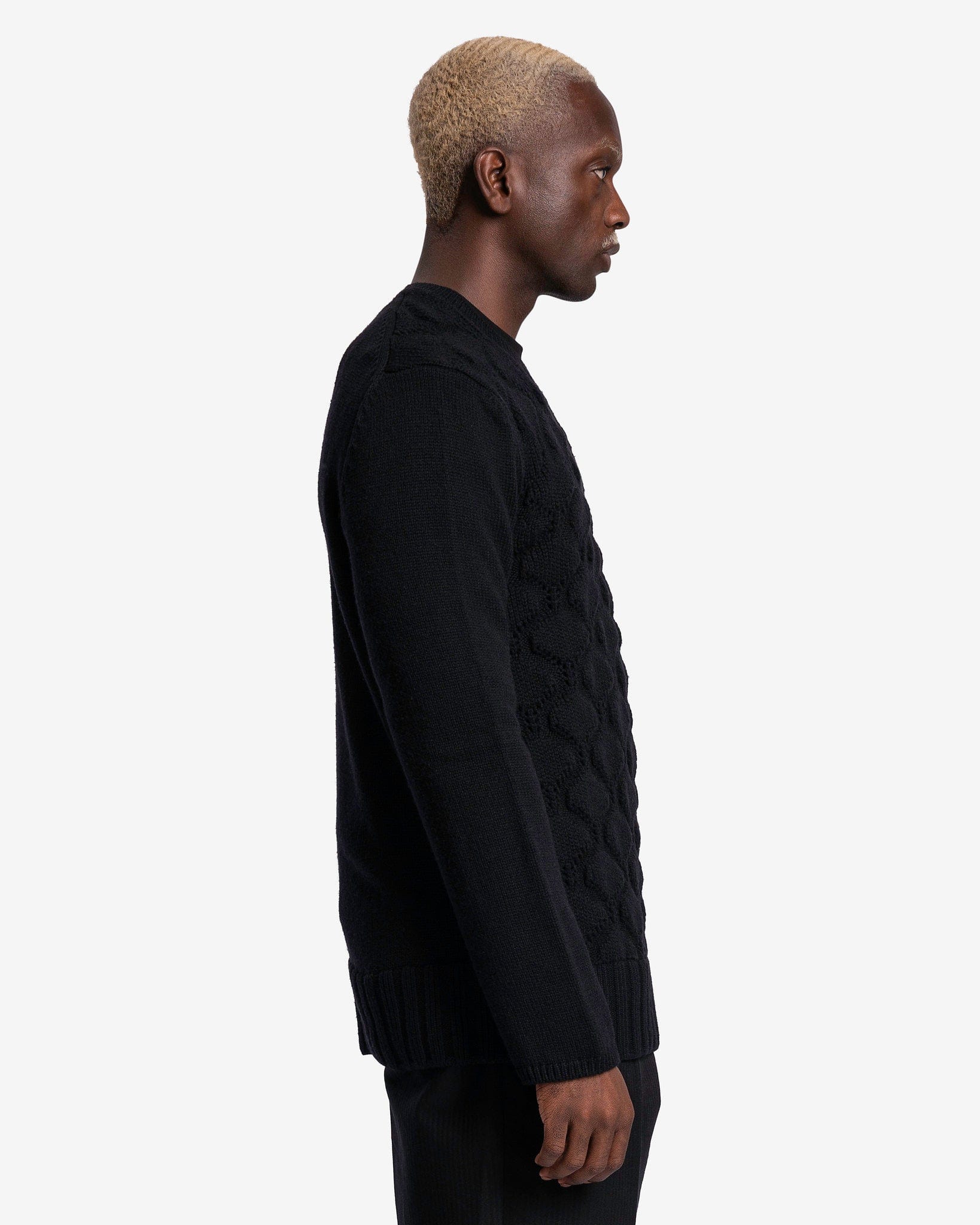 Оригінальна Cable Knit Sweater In Black Comme des garcons – вид ззаду