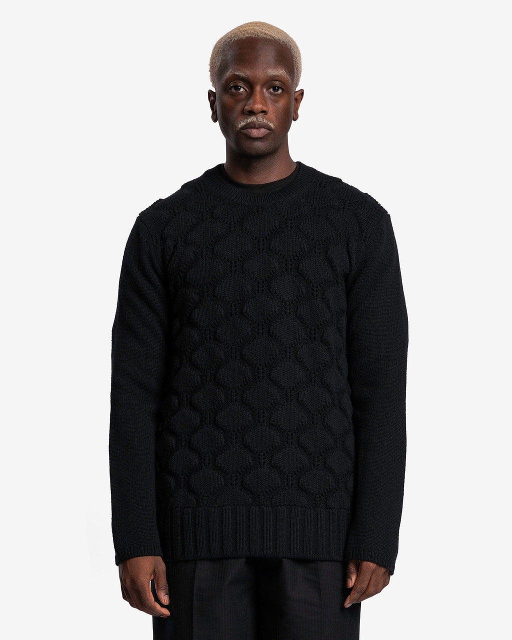 Оригінальна Cable Knit Sweater In Black Comme des garcons – боковий вид