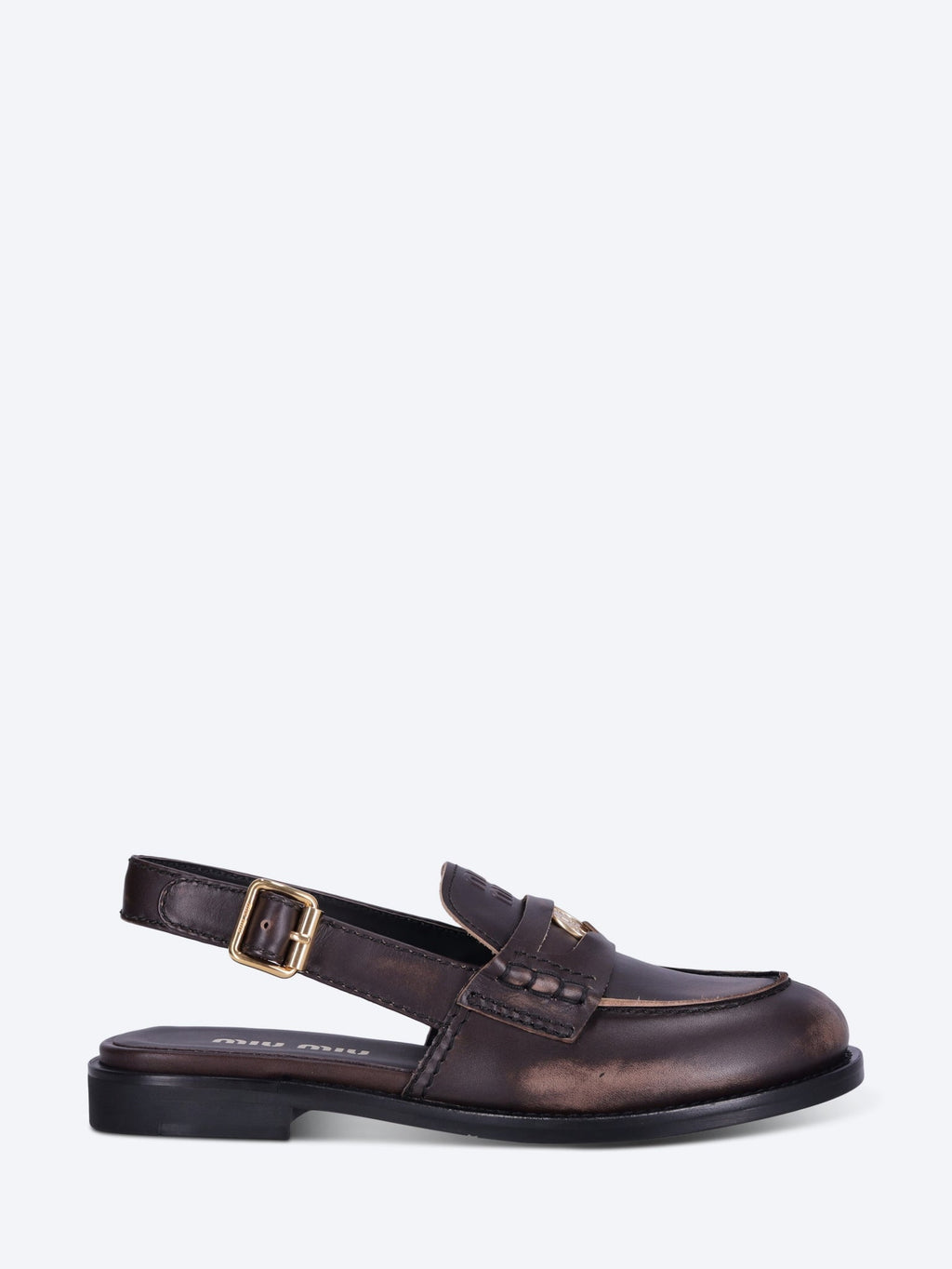 Calf Leather Deco Loafers Miu miu оригінал – Купити в Україні – боковий вид