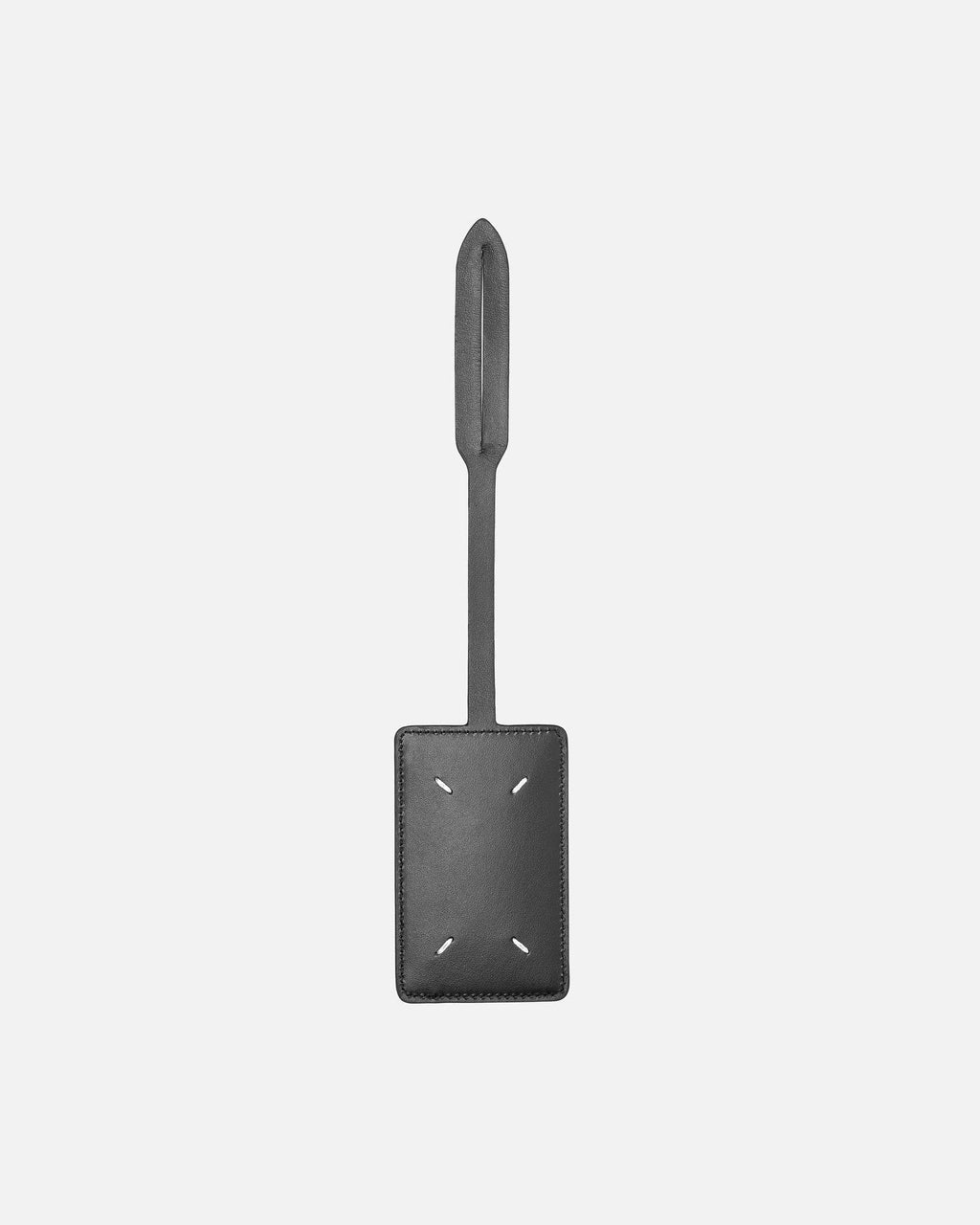 Оригінальна Calf Leather Luggage Tag In Black Maison margiela – вид ззаду