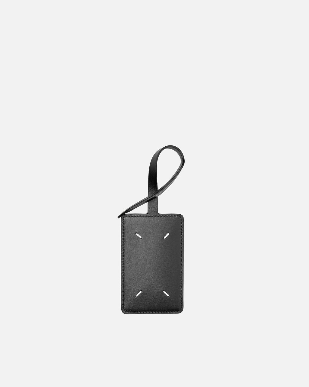 Оригінальна Calf Leather Luggage Tag In Black Maison margiela – детальний вид