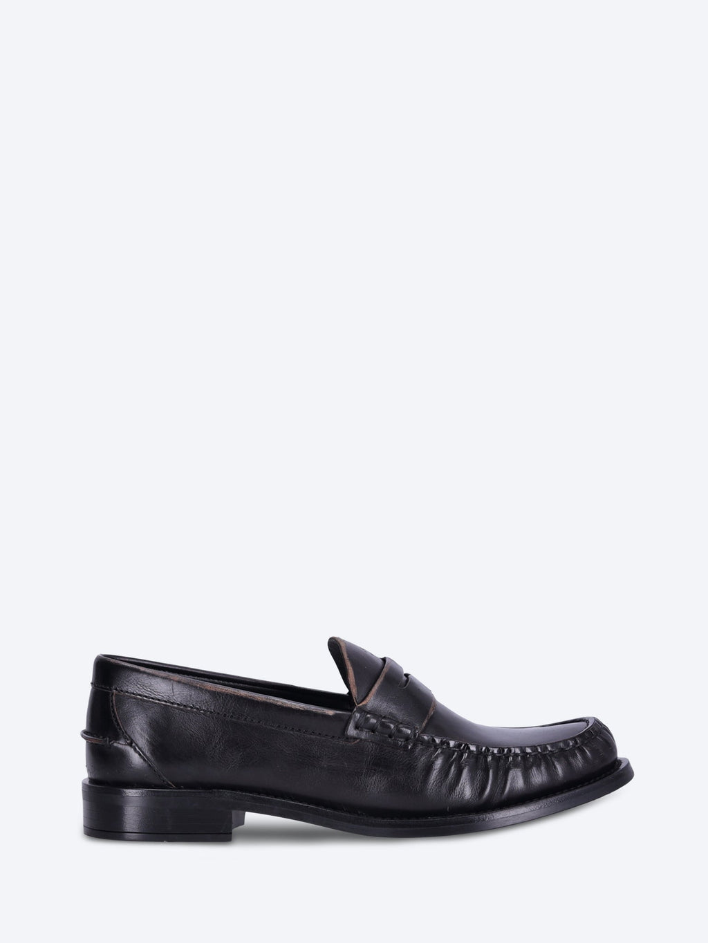 Calf Old Leather Loafers Prada – Гарантія оригінальності – боковий вид