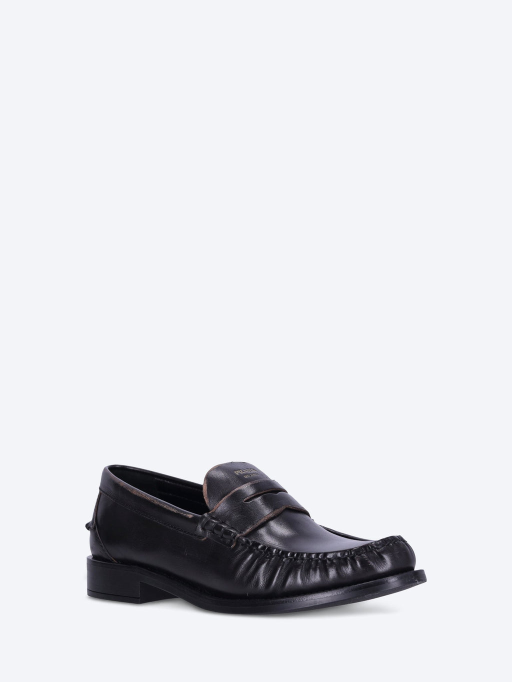 Calf Old Leather Loafers Prada – Гарантія оригінальності – вид ззаду