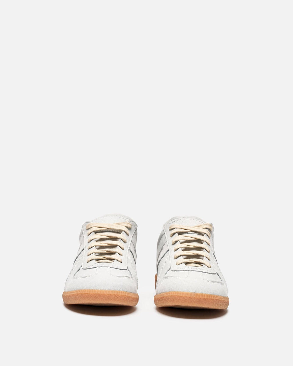 Оригінальна Camel Leather Replica Sneakers In Silver Birch Maison margiela – збільшений вид