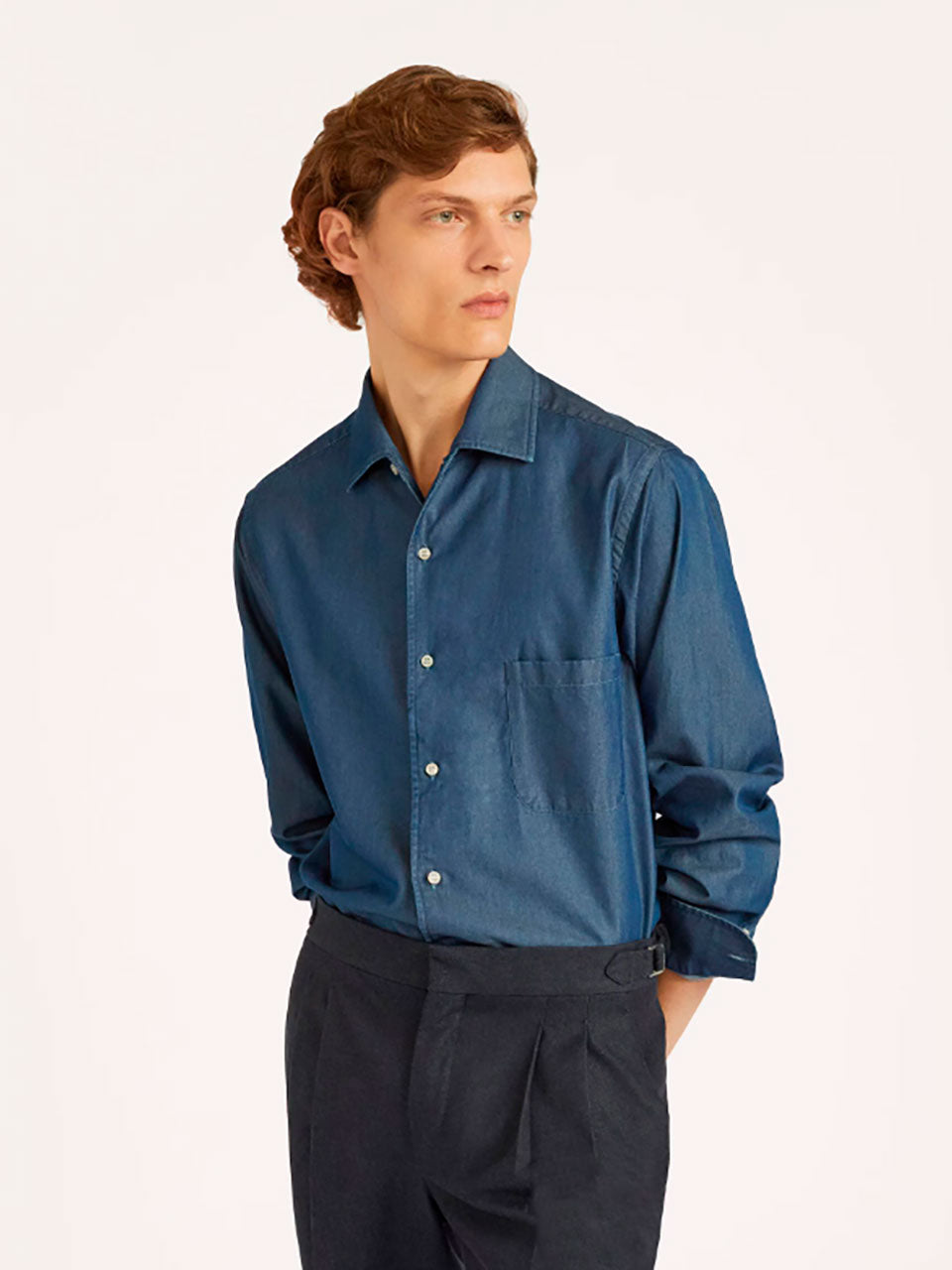 Denim André Shirt Loro piana оригінал – Купити в Україні – боковий вид