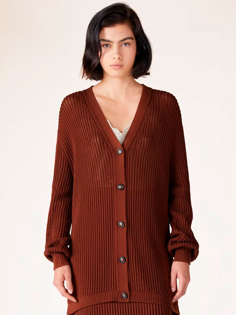 Oversize Silk Cardigan Loro piana оригінал – Купити в Україні – боковий вид