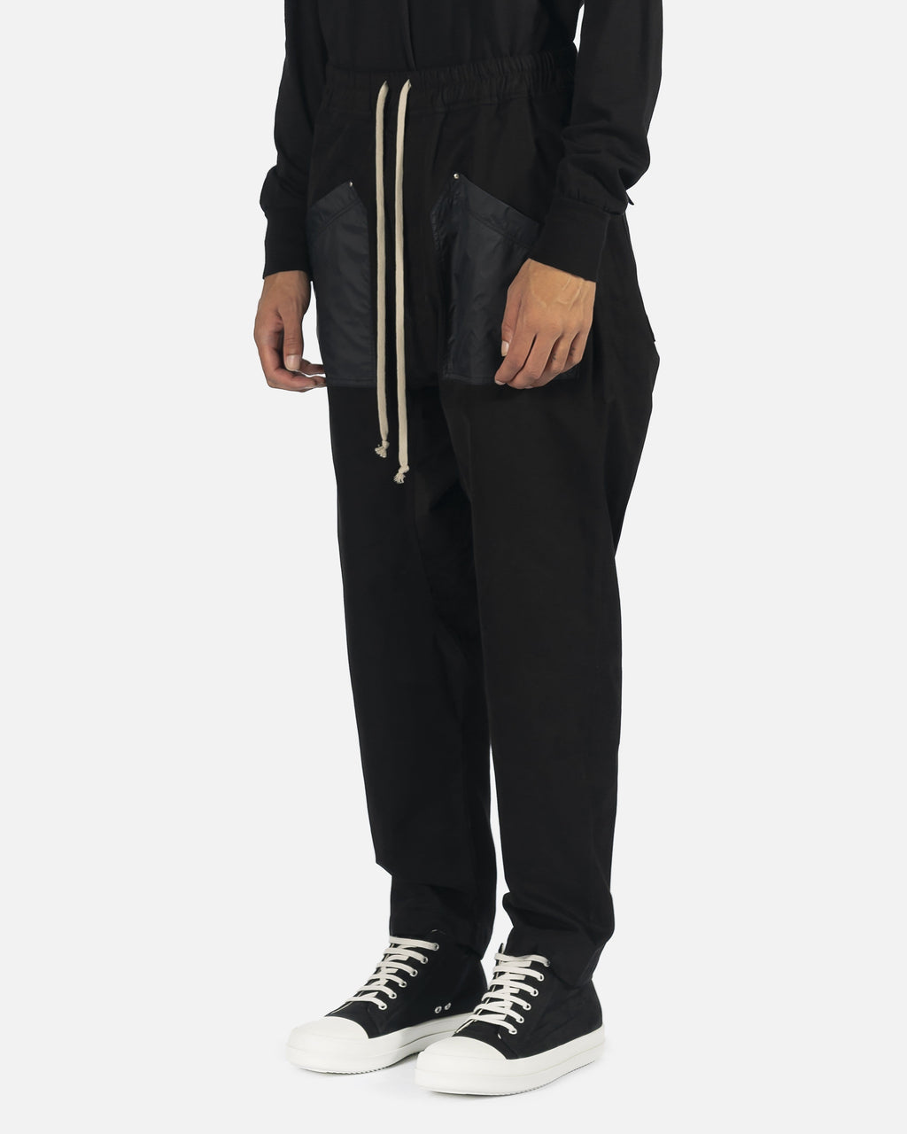 Cargo Twill Drawstring Pant In Black Rick owens – Гарантія оригінальності – вид ззаду