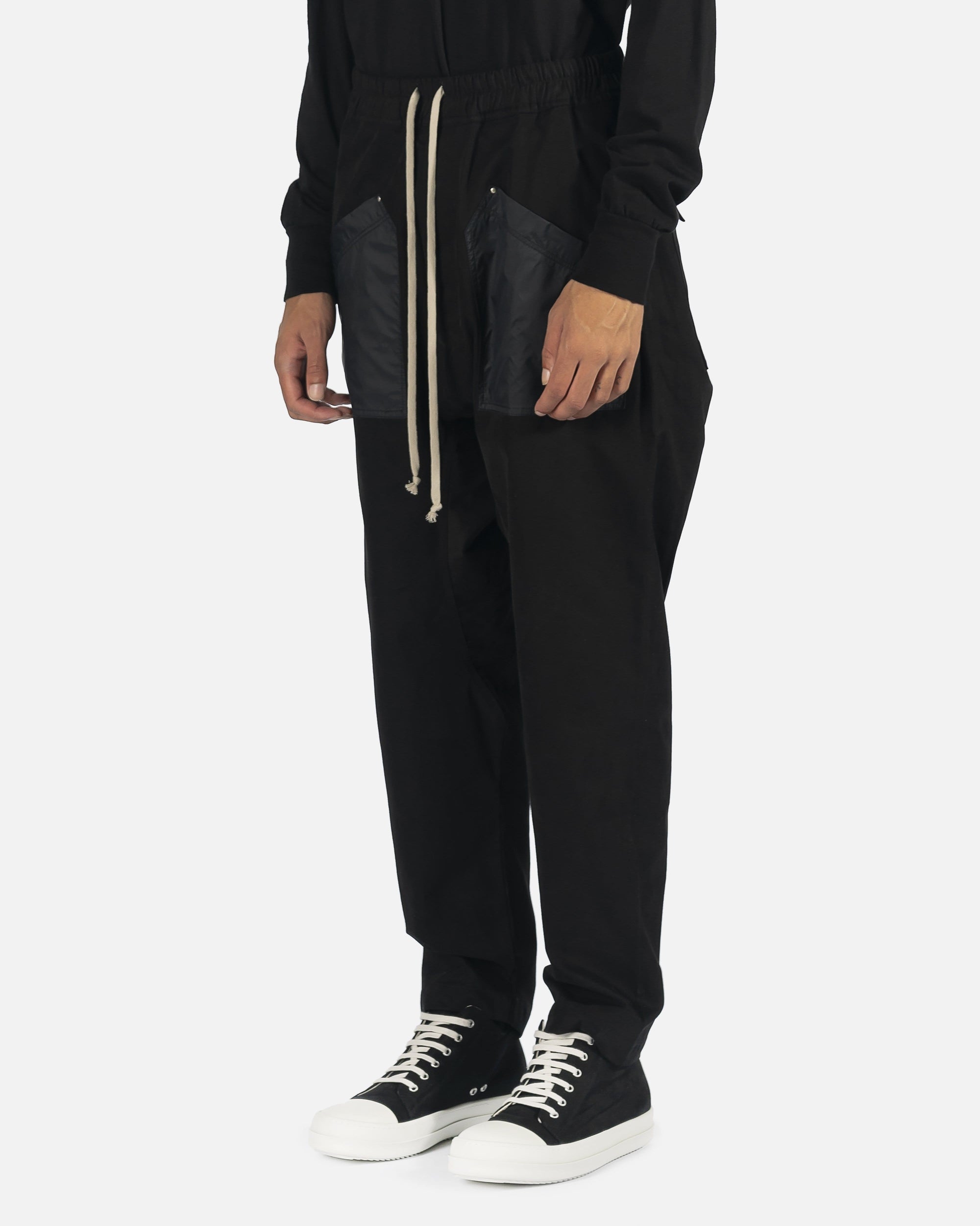 Cargo Twill Drawstring Pant In Black Rick owens – Гарантія оригінальності – вид ззаду