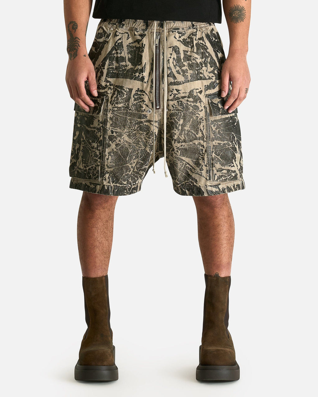 Cargobela Shorts In Black Washed Foil Rick owens оригінал – Купити в Україні – боковий вид