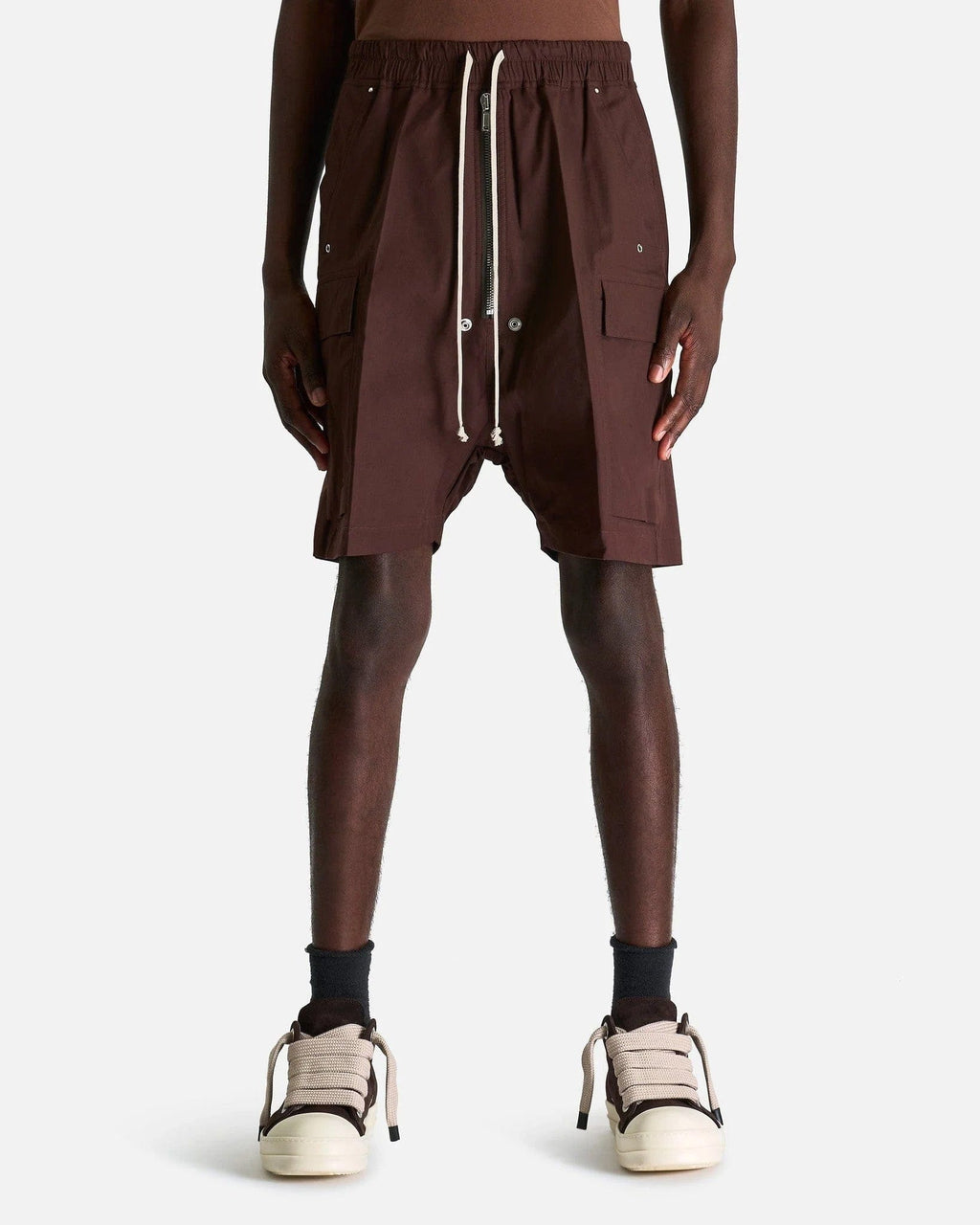 Cargobela Shorts In Mahogany Rick owens – Гарантія оригінальності – боковий вид