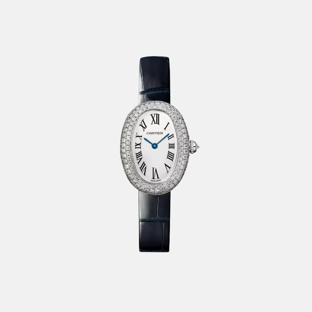 Оригінальна Baignoire Small 18k White Gold Diamond Set Wjba0049 Cartier – боковий вид