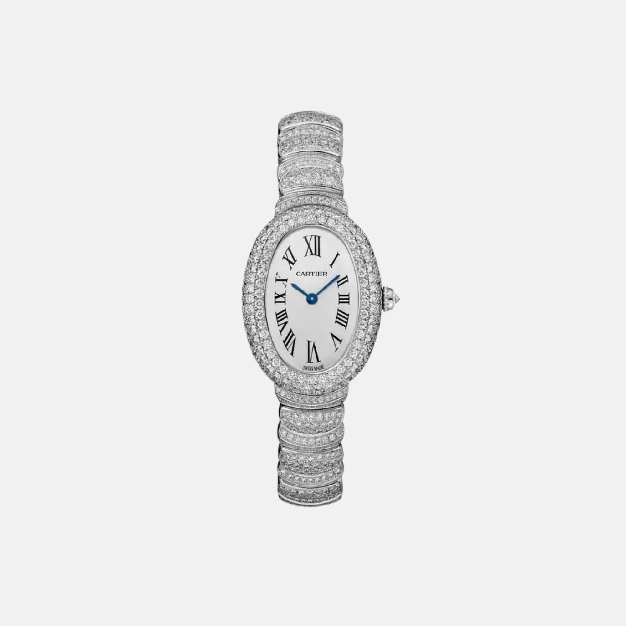 Baignoire Small 18k White Gold Full Diamond Set Wjba0052 Cartier – Гарантія оригінальності – боковий вид