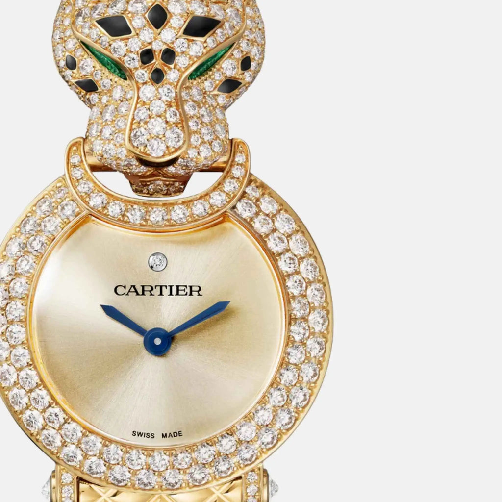 Panthere Yellow Gold Full Diamond Panther Head Hpi01509 Cartier – Гарантія оригінальності – вид ззаду