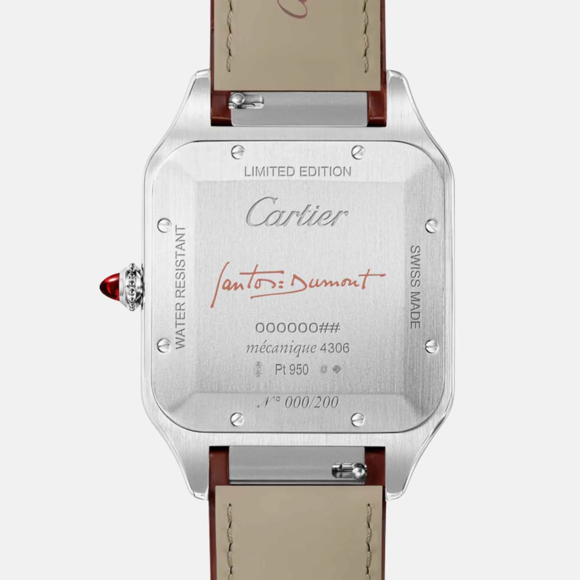 Santos Dumont Extra Large Model Platinum Wgsa0113 Cartier оригінал – Купити в Україні – вид ззаду
