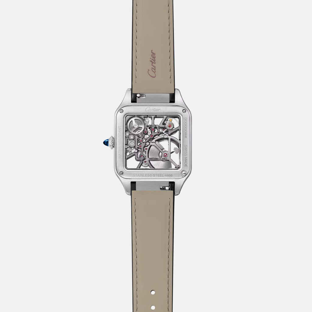 Santos Dumont Skeleton Large Model Steel Whsa0044 Cartier – Гарантія оригінальності – вид ззаду