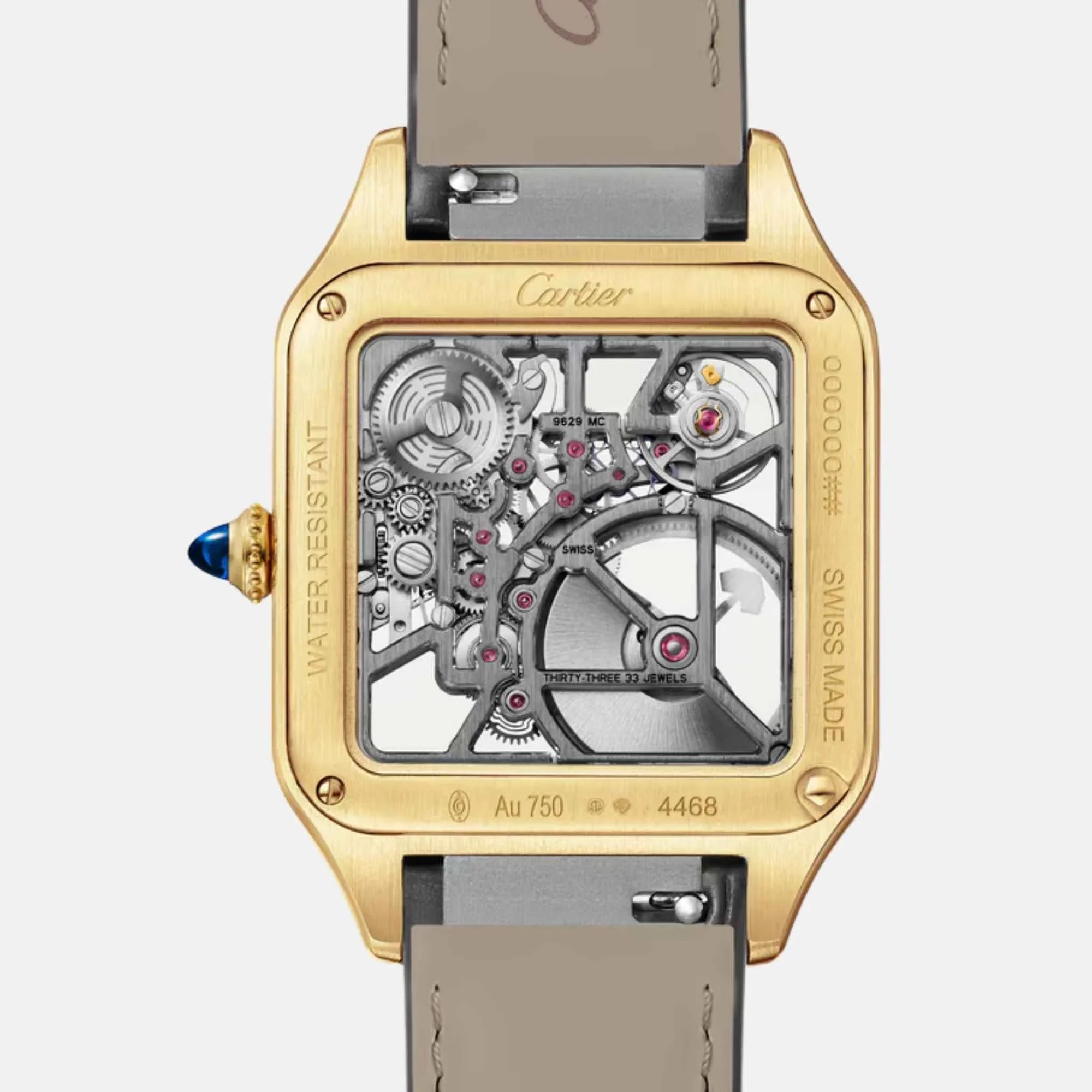 Оригінальна Santos Dumont Skeleton Large Model Yellow Gold Whsa0043 Cartier – вид ззаду