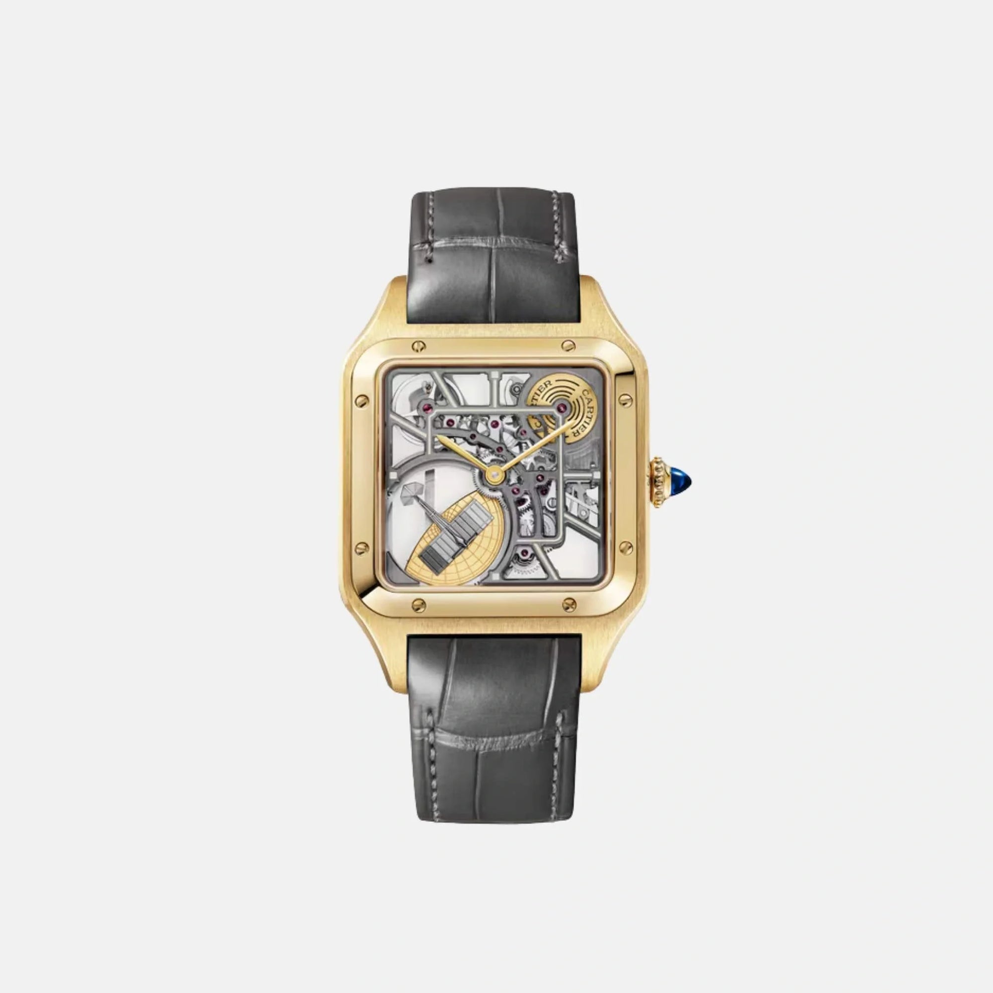 Оригінальна Santos Dumont Skeleton Large Model Yellow Gold Whsa0043 Cartier – боковий вид