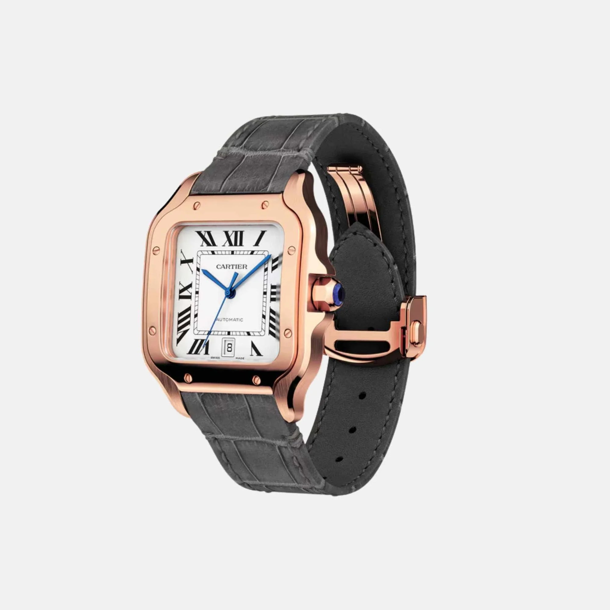Оригінальна Santos Large Model 18k Rose Gold Automatic Wgsa0019 Cartier – вид ззаду