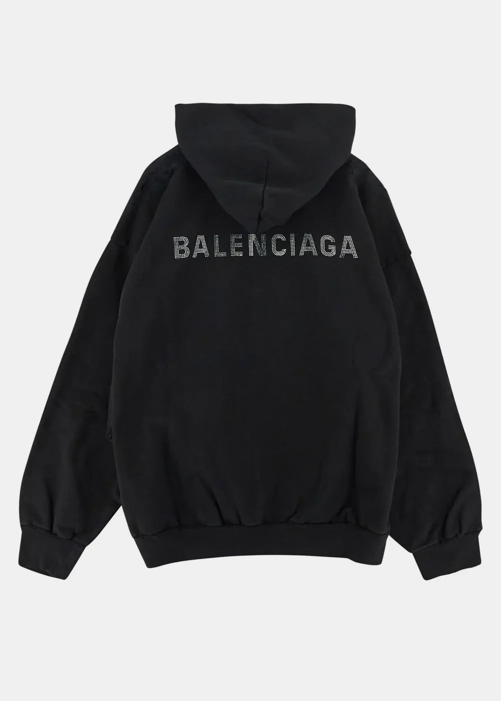 Faded Black Crystal Logo Hoodie Balenciaga – Гарантія оригінальності – вид ззаду