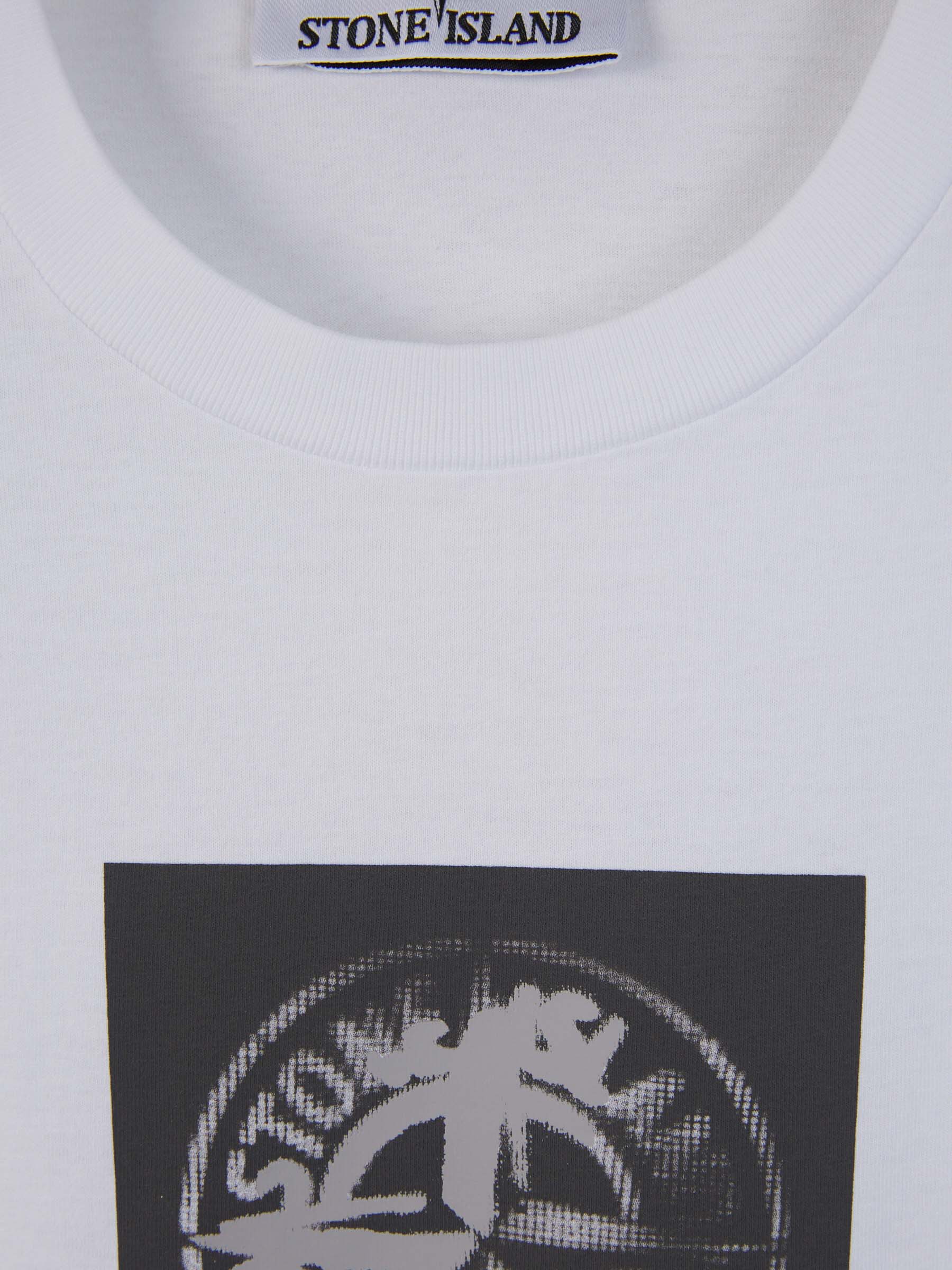 Printed Cotton T-Shirt Stone island – Гарантія оригінальності – детальний вид
