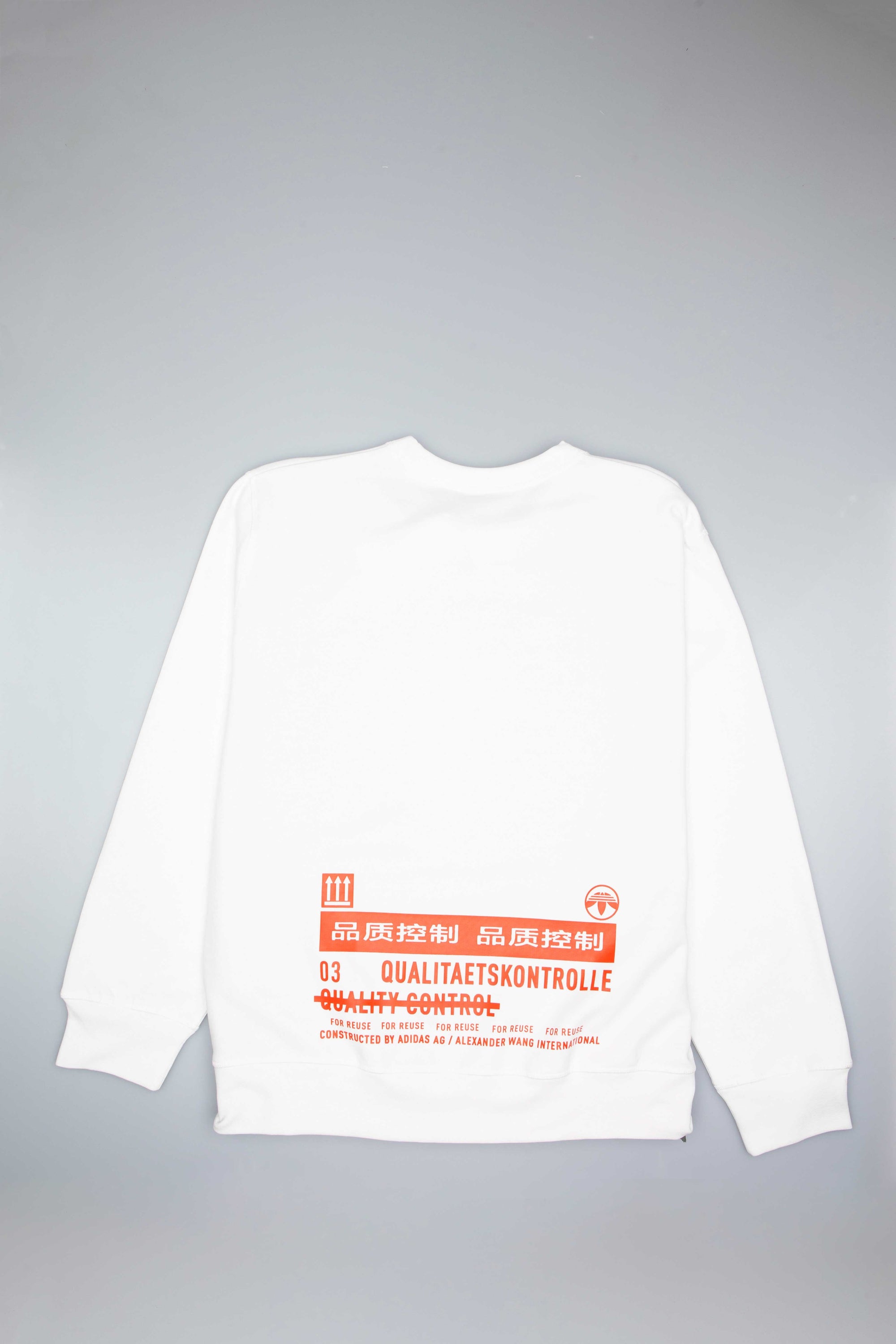 Original By Alexander Wang Graphic Mens Crew Shirt White Adidas – Гарантія оригінальності – вид ззаду - ADIDAS